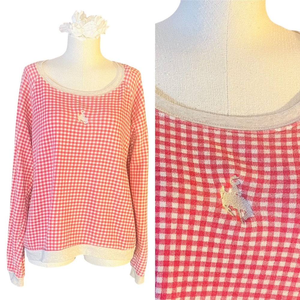 Alternative Earth | Rodeo Girl Red and Cream Gingham Sweatshirt